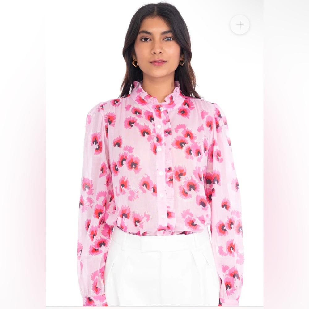 Banjanan - 🩷 NWT Christina Shirt in Leopard Floral Tulle size Large $255 MSRP 🩷